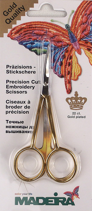 Точные ножницы для вышивания, дважды изогнутые 