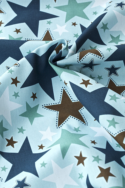 Ткань хлопковая "All Star" на голубом 