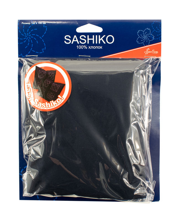 Ткань для вышивки сашико, цвет темно-синий 