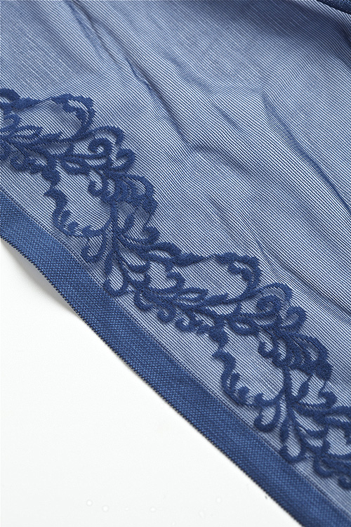 Ткань эластичная бельевая цвет темно-синий, 32 см 