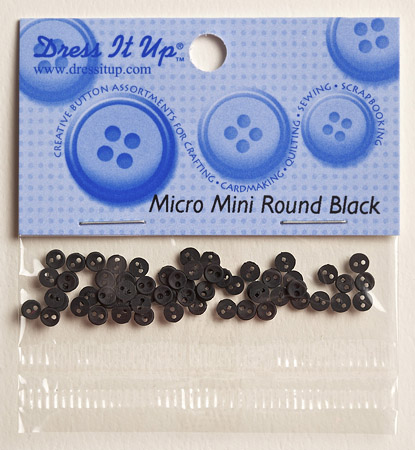 Декоративные пуговицы "Micro Mini Round Black" 