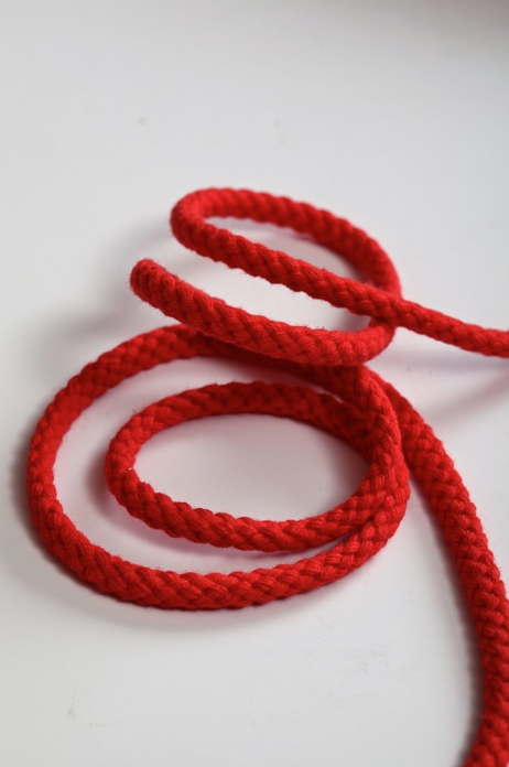 Шнур хлопковый красный, шир. 5 мм 
