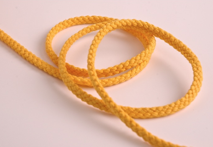 Шнур хлопковый желтый, шир. 5 мм 