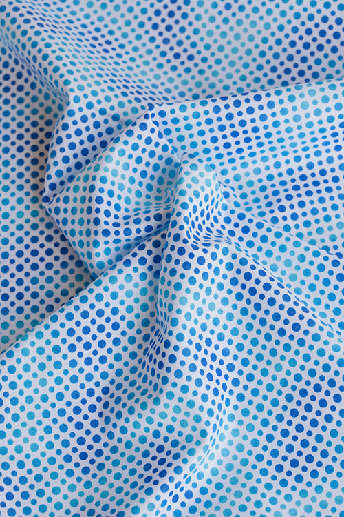 Ткань "Ombre Dots" синий горошек 