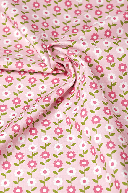 Ткань "Summer Song 2" цветы на розовом 