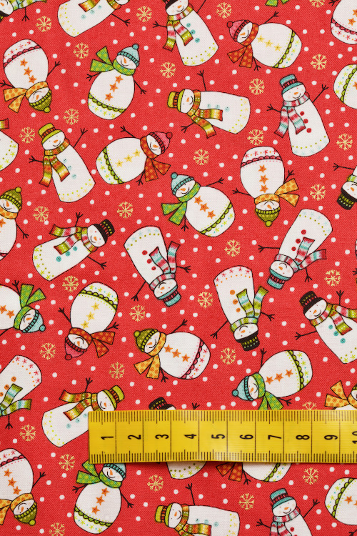Ткань "Santa Express Christmas 21" снеговики 