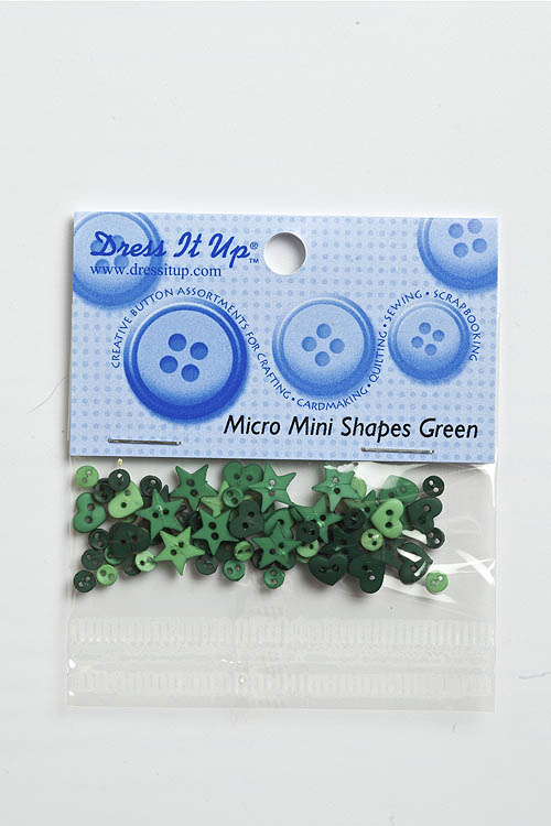 Декоративные пуговицы "Micro Mini Shapes Green"  