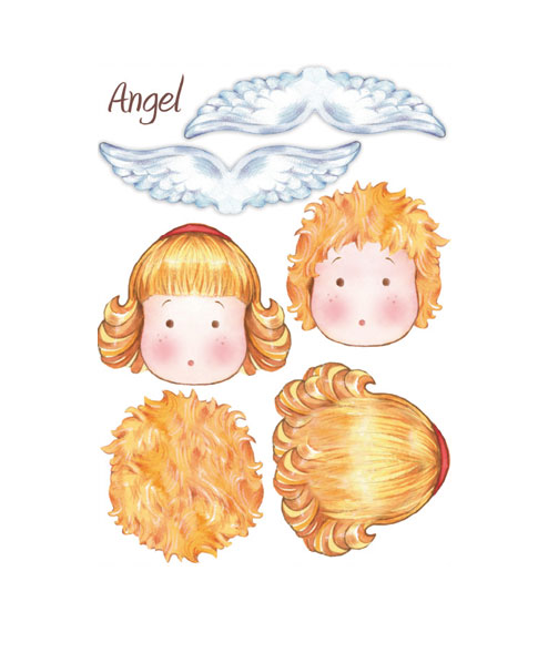 Личики для кукол на фетре "Ангел" 