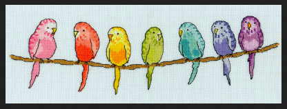 Набор для вышивания "Волнистые попугайчики" 