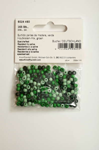 Набор разноцветных бусин 4 мм, зеленый микс 