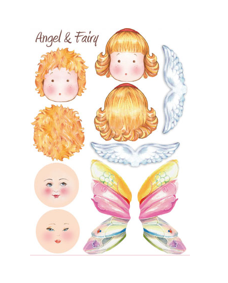 Личики для кукол на фетре "Ангелы и бабочки" 