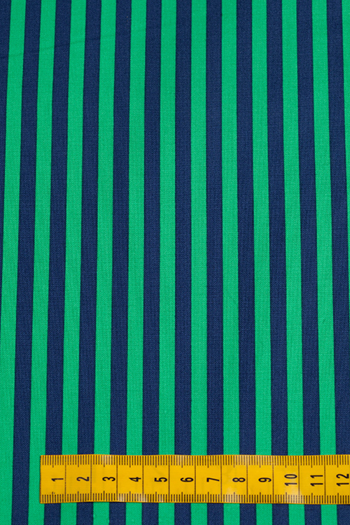 Ткань "Clown Stripe" полоски на зеленом 