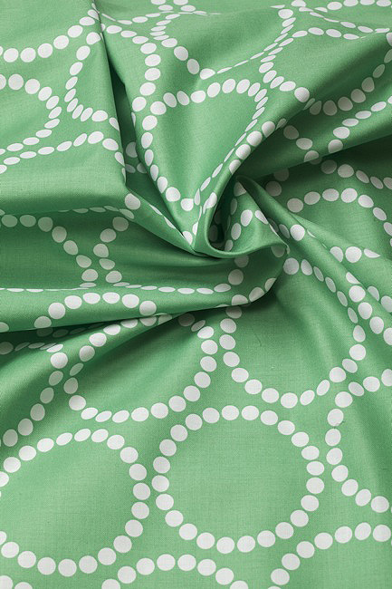 Ткань "Pearl Bracelets" зеленая  