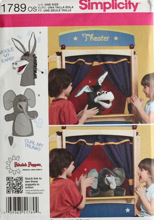 Выкройка "Кукольный театр: Осел и Слон" 