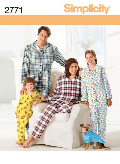 Выкройки "Пижамы для всей семьи" 