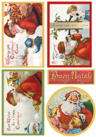 Полотно войлочное с рисунком "Новогодние открытки" 