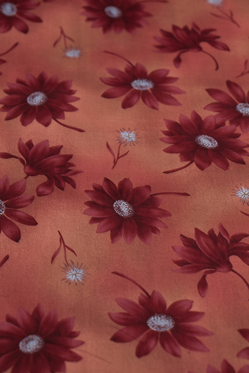 Ткань "Dear Grace" бордовые цветы 