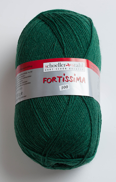 Пряжа Fortissima Uni 4-ply, темно-зеленая 