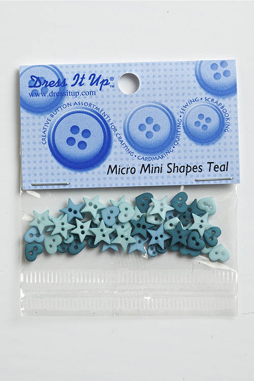 Декоративные пуговицы "Micro Mini Shapes Teal" 