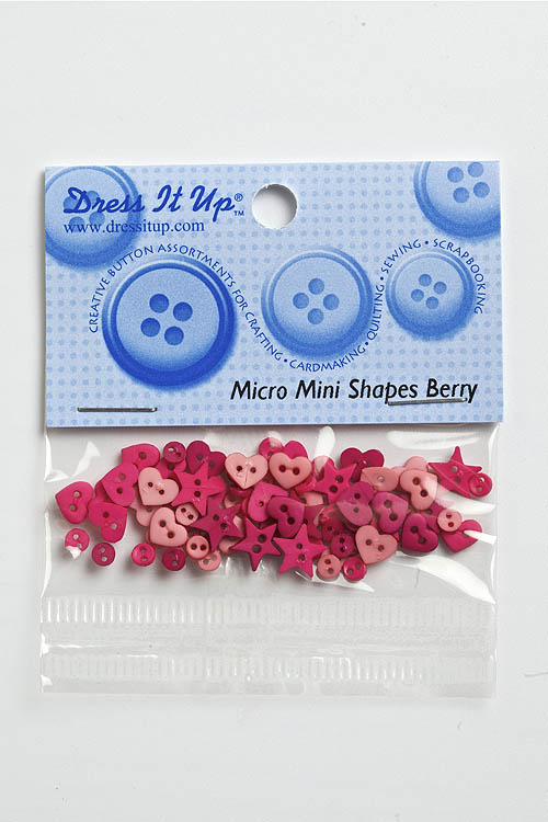Декоративные пуговицы "Micro Mini Shapes Berry". 