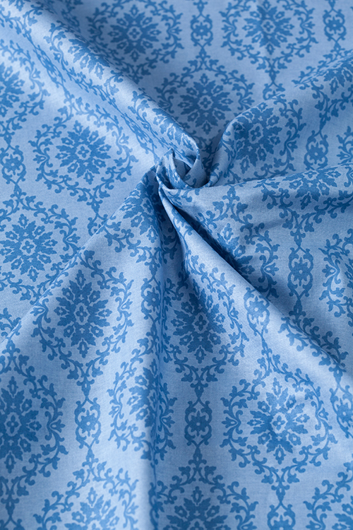 Ткань "Chambray Rose" синий орнамент